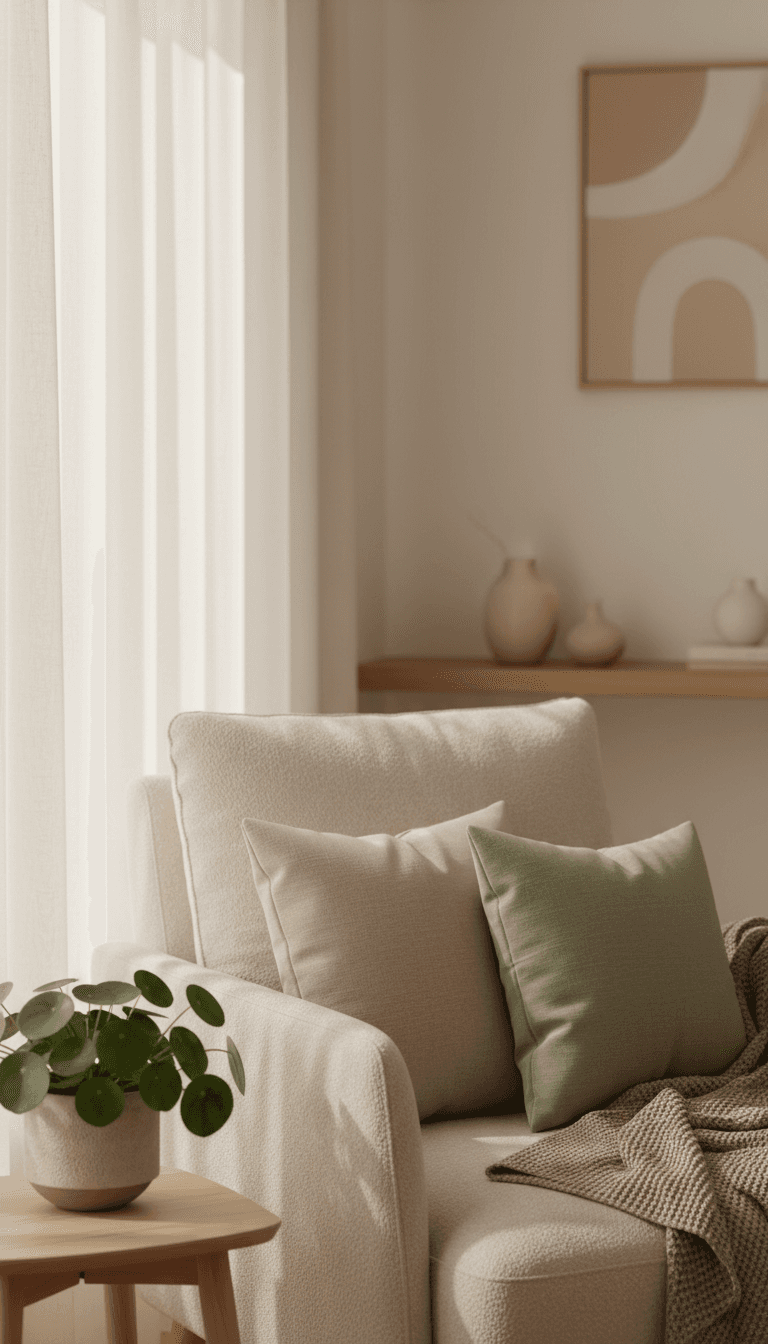 Calm counselling room with soft lighting and comfortable seating